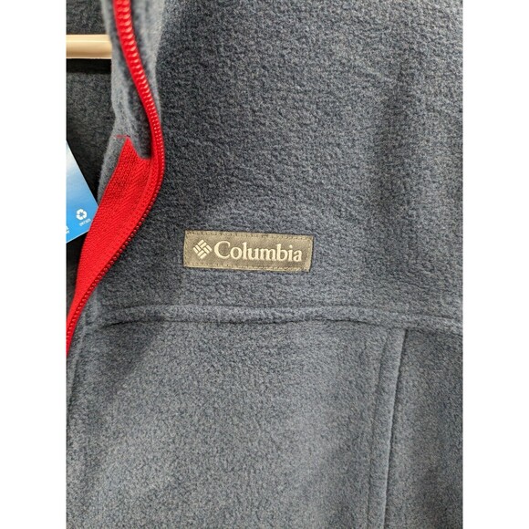 NWT Columbia Birch Falls Kids Fleece Zip Up Jacket Blue with Red Zipper - Picture 4 of 8